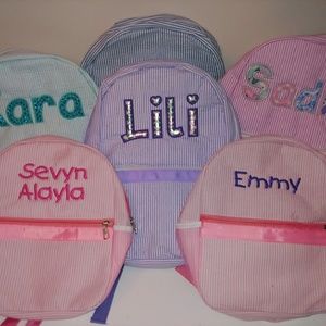 🎉HP🎉Personalized/Monogrammed Seersucker Backpack